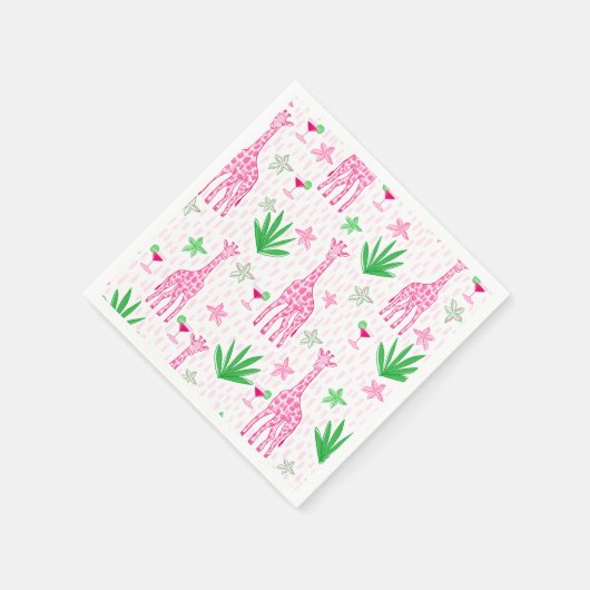 Preppy Klassieke Giraffen en Cosmopolitans Jungle Servet (Hoek)