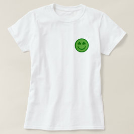 Preppy klavertje vier gelukkig gezicht t-shirt