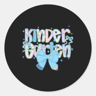 Preppy Kleuter Back To School Bloemstuk Leraar Ronde Sticker