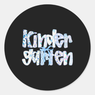 Preppy Kleuterleraar Team Boog Byck Naar School Ronde Sticker