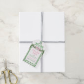 Preppy Krans met Pink Gingham Bow | Baby Shower Cadeaulabel (Met Touw)