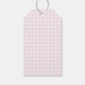 Preppy Krans met Pink Gingham Bow | Baby Shower Cadeaulabel (Achterkant)