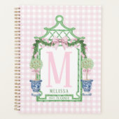 Preppy Krans met Pink Gingham Bow Planner (Voorkant)