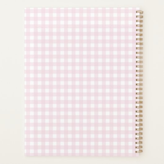 Preppy Krans met Pink Gingham Bow Planner (Achterkant)