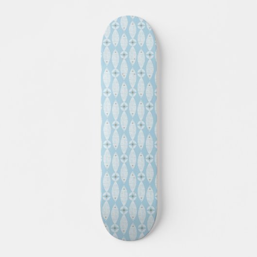 Preppy kustblauwe vis skateboard (Voorkant)