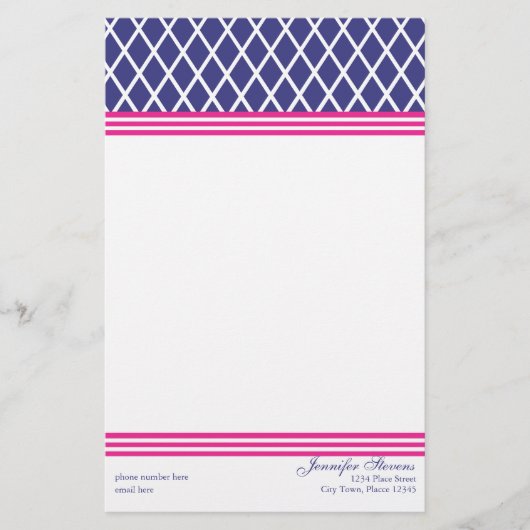 Preppy Lattice Briefpapier (Voorkant)