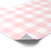 Preppy Lichte Roze Gingham Bow Baby Meisje Douche Poster (Hoek)