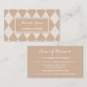 Preppy Light Brown Argyle Pattern Mode Clothier Visitekaartje (Voorkant / Achterkant)