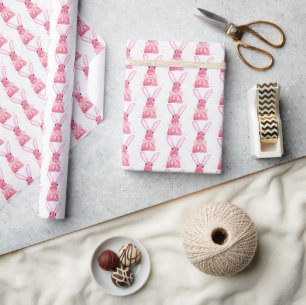 Preppy Little Pink Bow Coquette Meisje Konijn Cadeaupapier