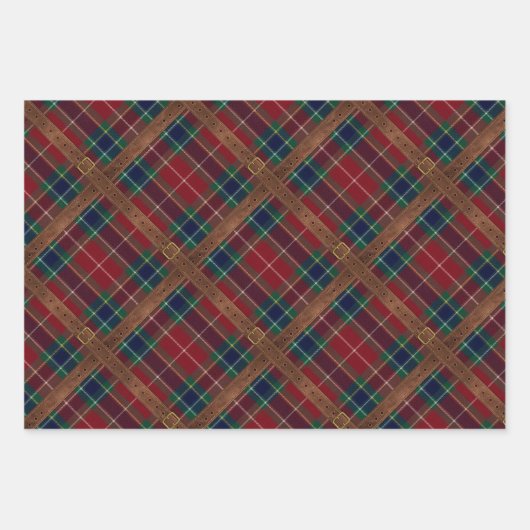 Preppy Lux Christmas Plaid II Inpakpapier Vel (Voorkant 2)
