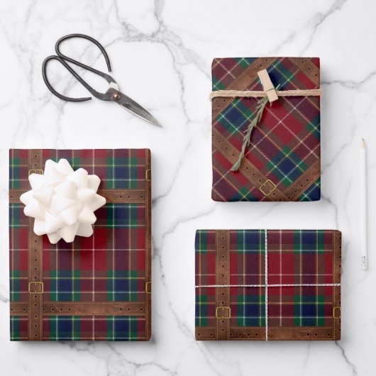 Preppy Lux Christmas Plaid II Inpakpapier Vel (Voorkant)