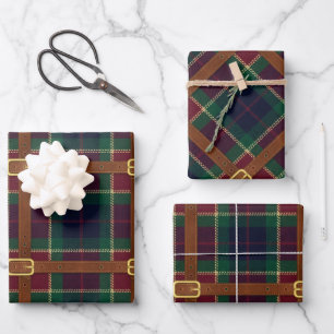 Preppy Lux Kerst Plaid Inpakpapier Vel