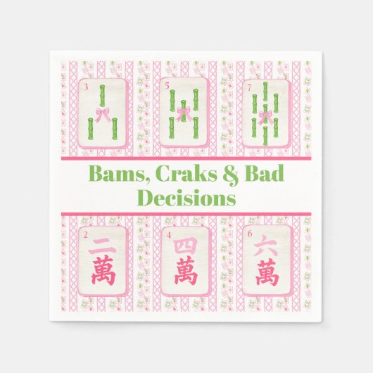 Preppy Mahjong Bams, Kraken & Slechte Beslissingen Servet (Voorkant)
