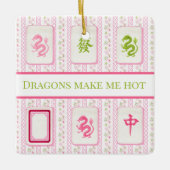 Preppy Mahjong Dragons Make Me Hot Funny Keramisch Ornament (Voorkant)