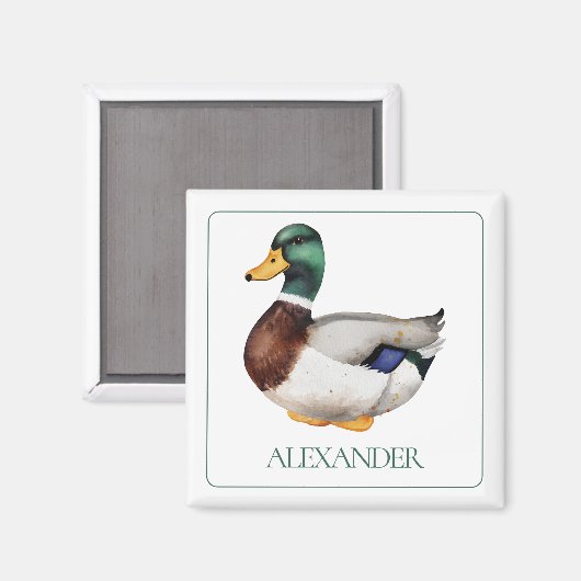 Preppy Mallard Duck gepersonaliseerd Magneet (Voorkant / Achterkant)