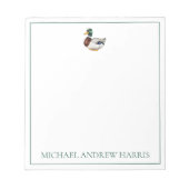 Preppy Mallard Duck gepersonaliseerd Notitieblok (Voorkant)