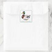 Preppy Mallard Duck gepersonaliseerd Vierkante Sticker (Tas)