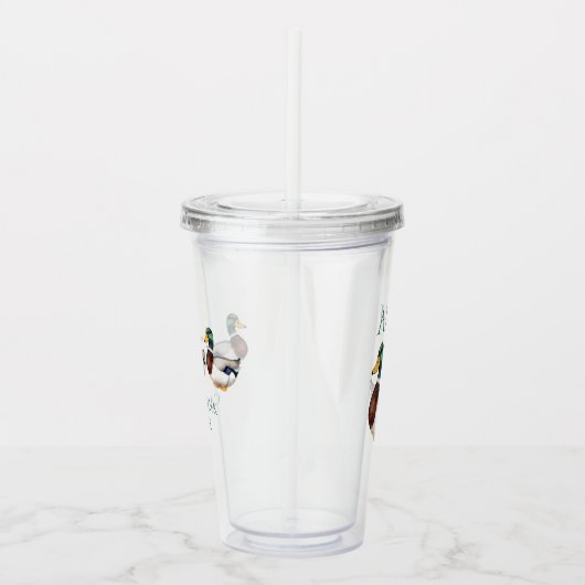 Preppy Mallard Duck-monogram Acryl Drinkbeker (Rechts)