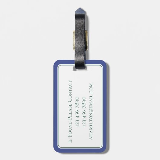 Preppy Mallard Duck-monogram Bagagelabel (Achterkant verticaal)