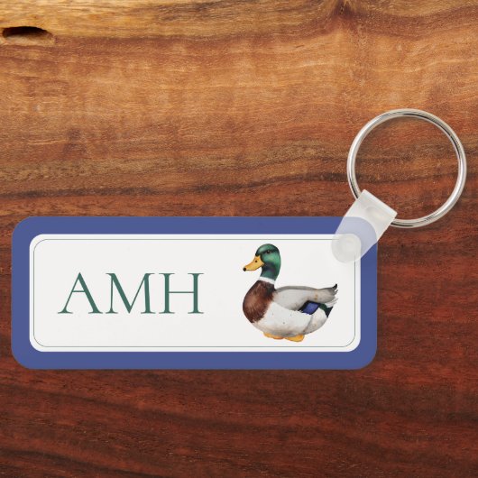 Preppy Mallard Duck-monogram Sleutelhanger (Voorkant)