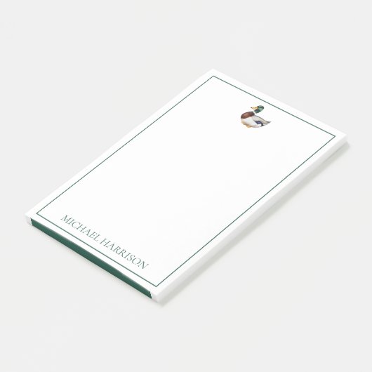Preppy Mallard Duck Personalized Post-it® Notes (Schuin)