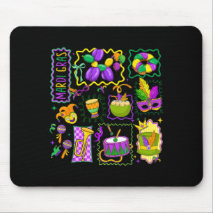 Preppy Mardi Gras Narrenhoed Masker Koning Cake Ca Muismat