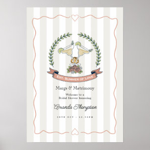 Preppy Margs & Matrimony Bruiloft Feest Welkom Poster