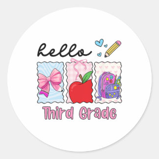 Preppy Meisjesachtige Ck Terug Naar School Hallo D Ronde Sticker