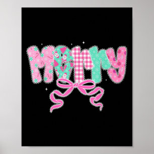 Preppy Merry Christmas Coquette Kant Schattigee Me Poster