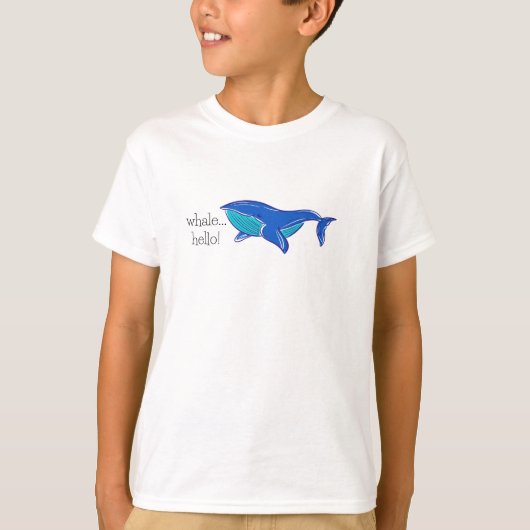 Preppy mignonne baleine Bonjour T-shirt (Devant)