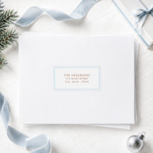 Preppy Minimal Klassiek Blauw Rand Retouradres