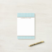 Preppy Mint Green Herringbone Pattern Post-it® Notes (Op bureau)