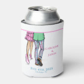 Preppy Mode paar gestreepte broek bruiloft gunst Blikjeskoeler (Blikje Voorkant)