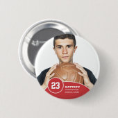 Preppy Modern herdenken schoolteam spelers Ronde Button 5,7 Cm (Voorkant /achterkant)