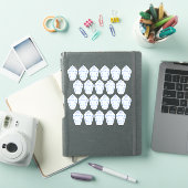 Preppy Monogram Blue en White Ginger Jar Sticker (iPad Cover)