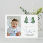 Preppy Monogram Blue Green Joyeux vacances Argent (Debout devant)