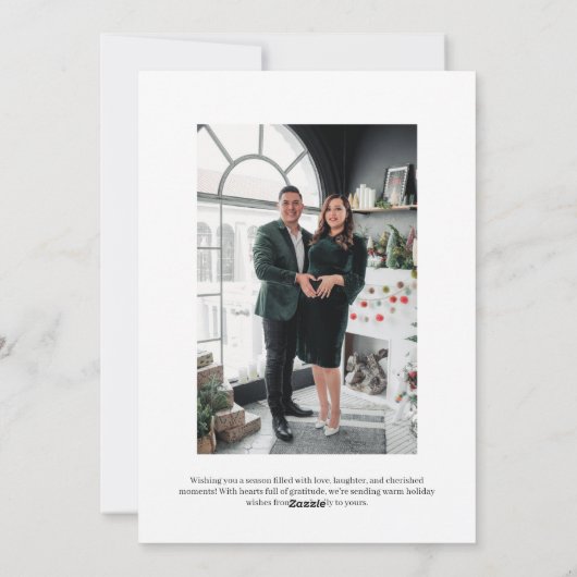 Preppy Monogram Crest Carte photo de vacances (Dos)