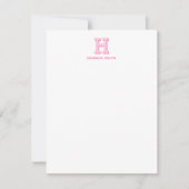 Preppy Monogram en Stripe Notitiekaartje (Voorkant)