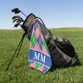 Preppy-monogram Initiaal Golfhanddoek (Groen)