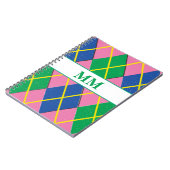 Preppy-monogram Initiaal Notitieboek (Linkerzijde)