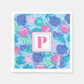 Preppy Monogram Strand Shell Krab Servet (Voorkant)