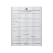 Preppy Monogram Weekly Reset Notepad | Planner Notitieblok (Gedraaid)