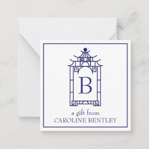 Preppy Monogrammed Pagoda Cartes Cadeau