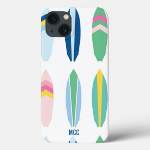 Preppy Multi Pattern Surfboards op maat iPhone 13 Hoesje