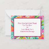 Preppy Multiclored Bloemen Dank u Notitiekaartje (Achterkant)