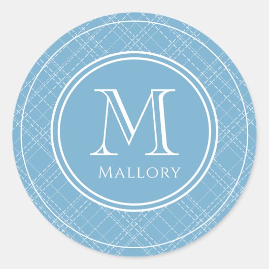 Preppy Naam & Initiaal Monogram Laptop Sticker (Voorkant)