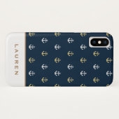 Preppy Nautical ⎢ coque iphone Monogramme (Dos (Horizontal))