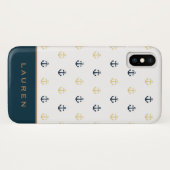Preppy Nautical ⎢ coque iphone Monogramme (Dos (Horizontal))