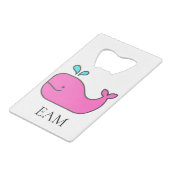 Preppy Nautical Pink and Aqua Whale Monogram (Devant Angle)