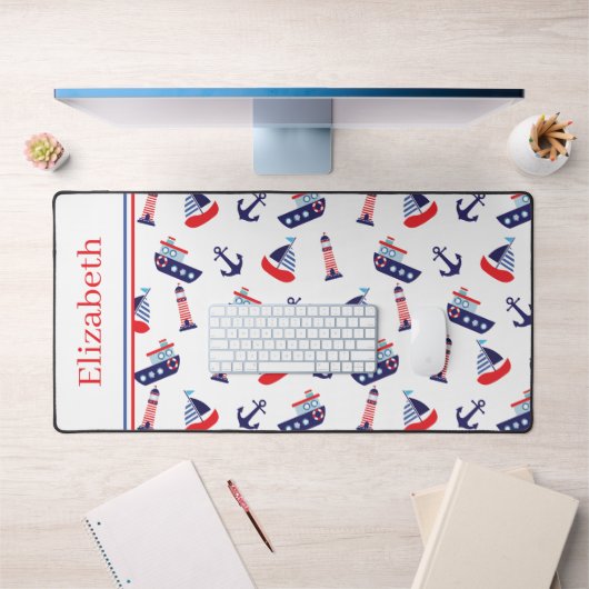 Preppy Nautical Sailboats Personalized (Bureau 1)